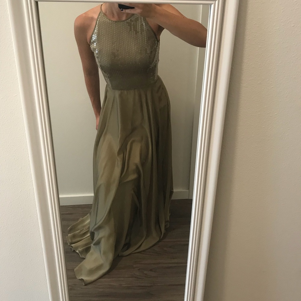 Jessica McClintock Gold Evening Gown